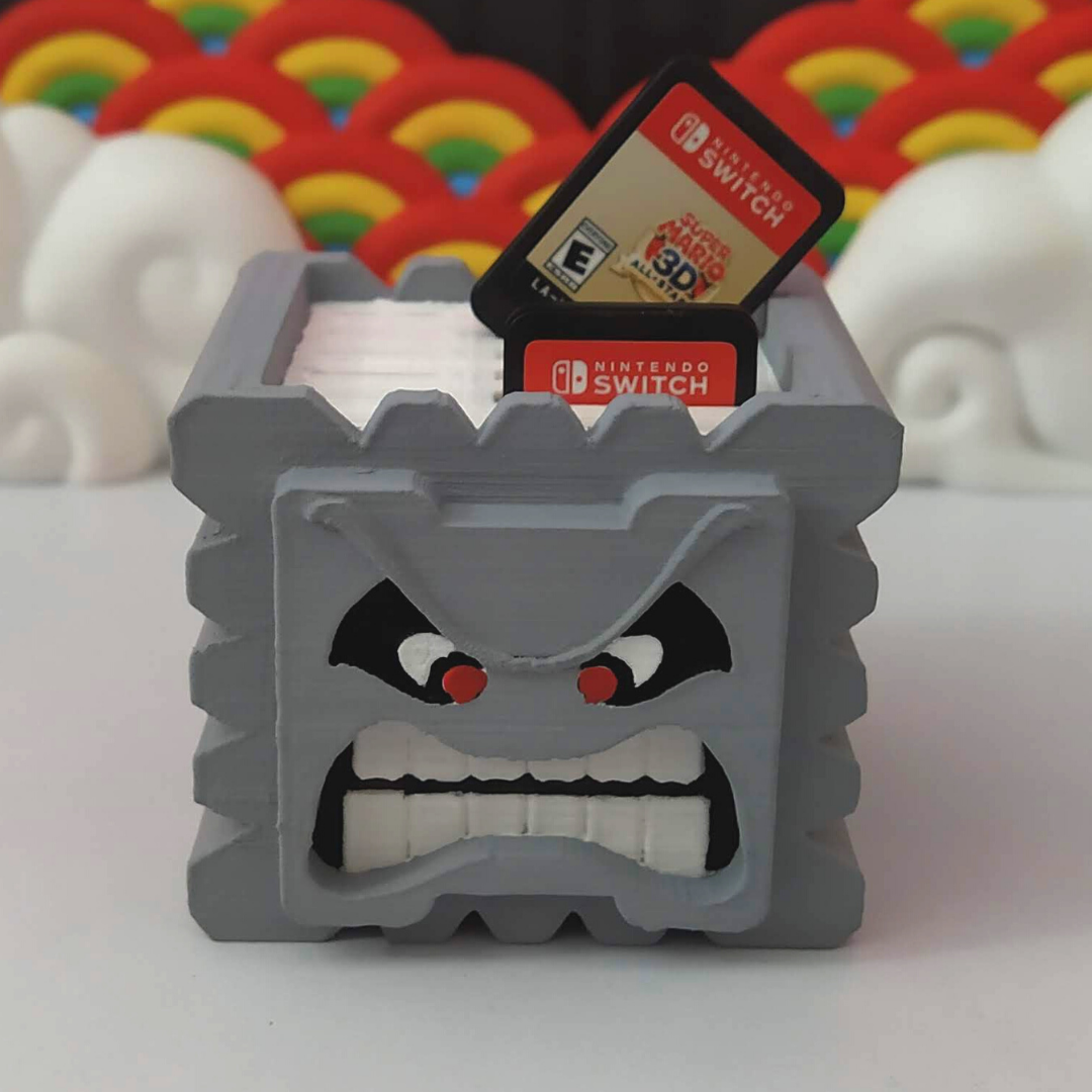 Thwomps, mario bros, series, peliculas, personajes, figura impresa en 3d, impresion 3d colombia, juegos, switch, gamer