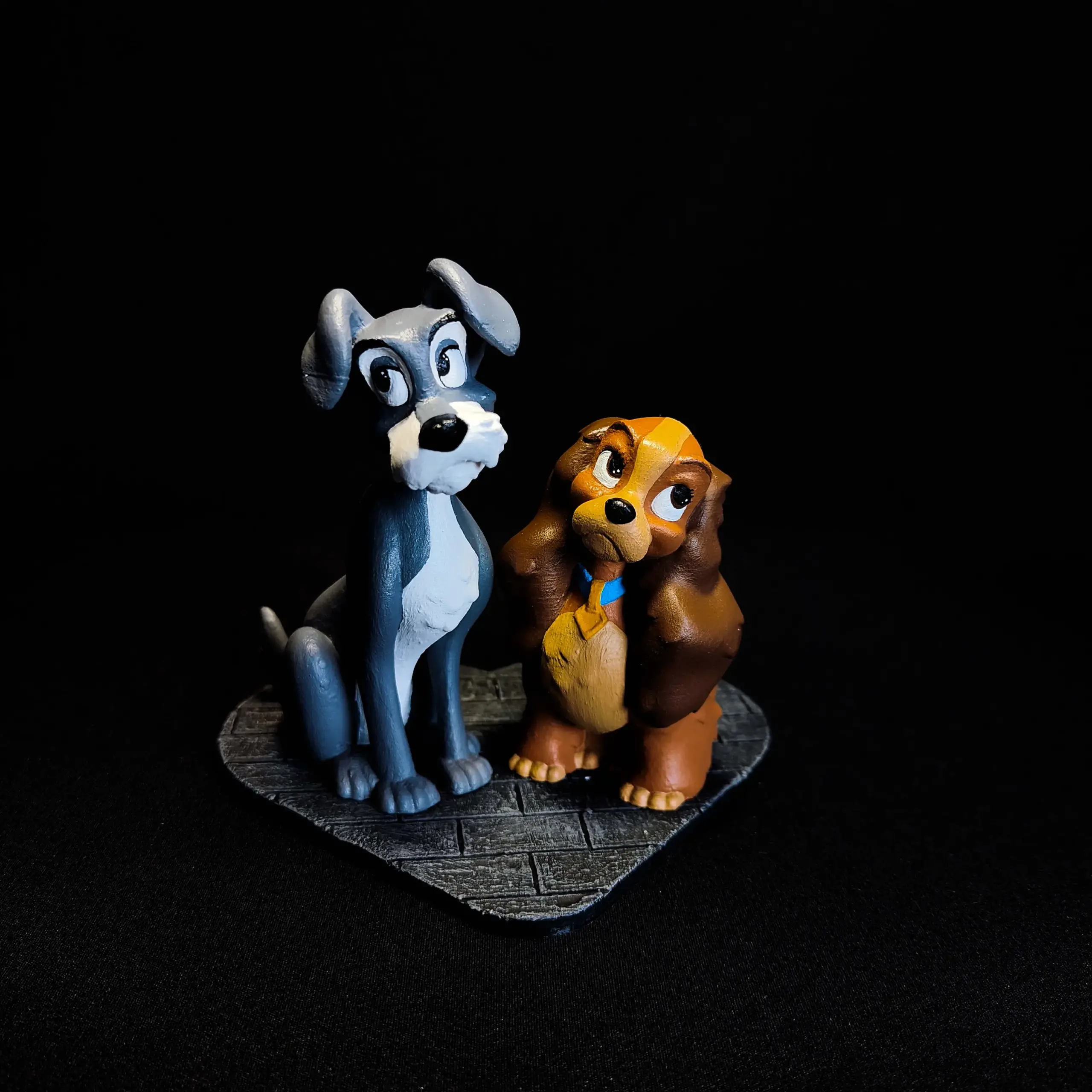 impresión 3d, personaje dama y vagabundo, disney, prototipado 3d, 3d print, diseño 3d, personalización 3d, cultura pop, personajes de tv, hecho a mano, modelado 3d, servicios de impresión 3d