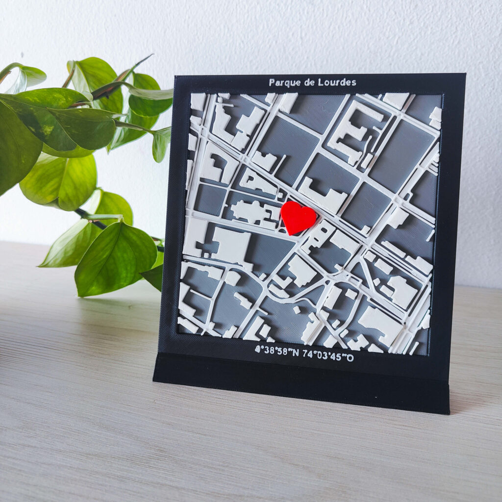 Regalo de san Valentin nuestro mapa personalizado pareja decoracion en impresion 3d